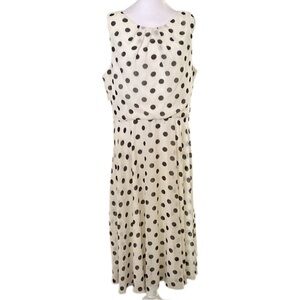 Eliza J Ivory Polka Dot Midi Dress with Black Dots